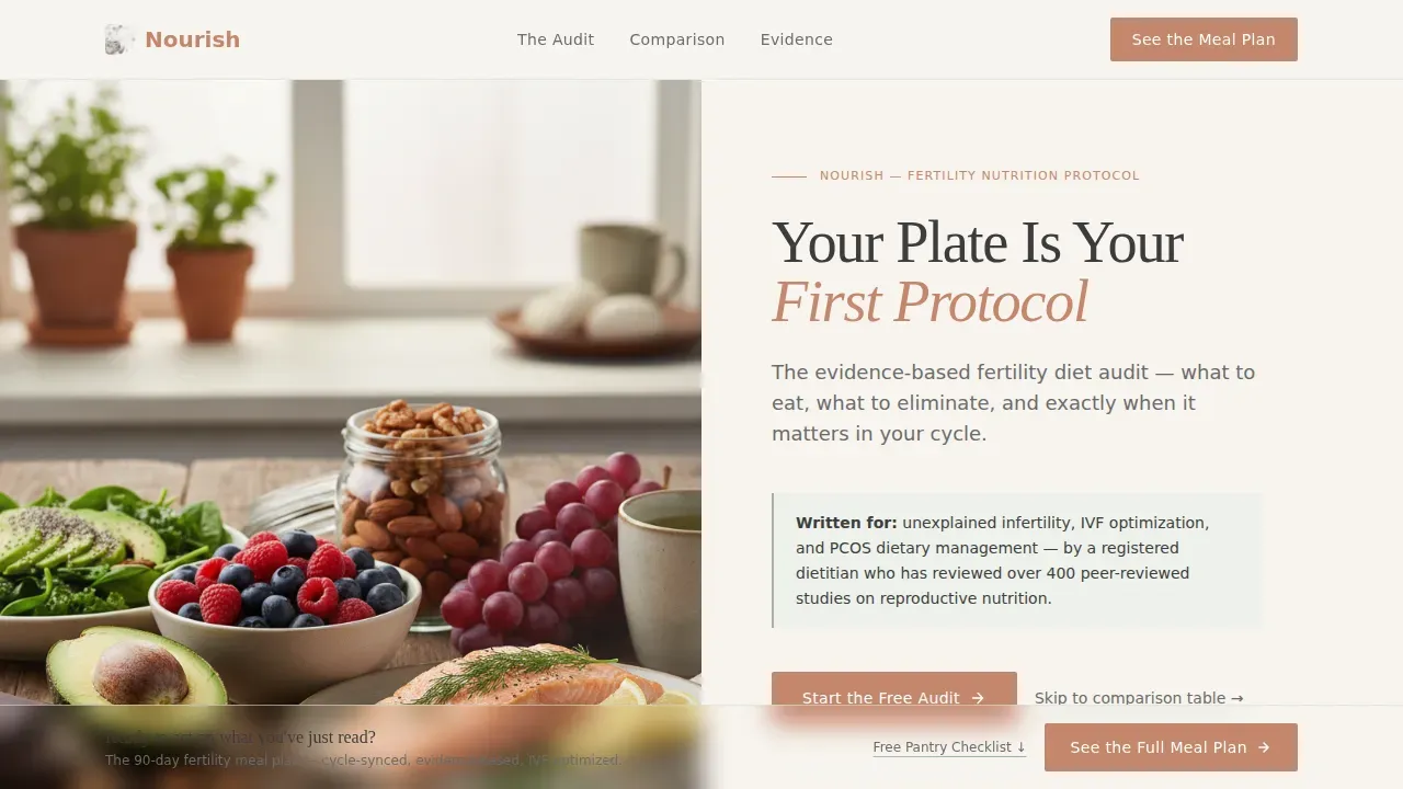 Proven Fertility Nutrition Landing Page Template