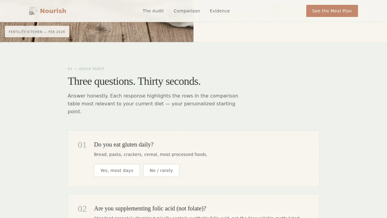 Proven Fertility Nutrition Landing Page Template