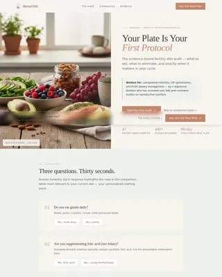 Proven Fertility Nutrition Landing Page Template