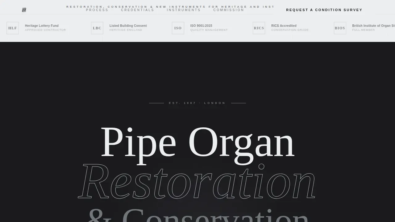 Organ Builder & Restorer Business Professional Website Template