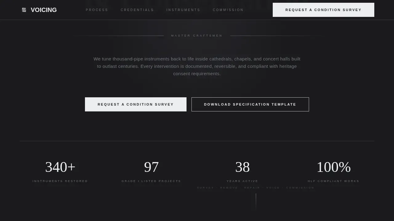 Organ Builder & Restorer Business Professional Website Template
