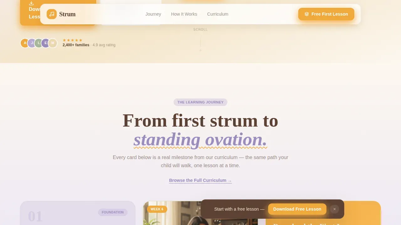 Nurturing Youth Guitar Instruction Landing Page Template