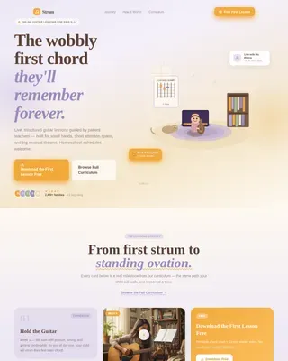 Nurturing Youth Guitar Instruction Landing Page Template