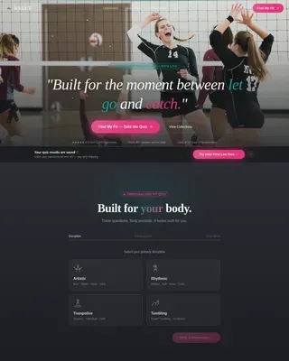 Premium Gymnastics Apparel Landing Page Template