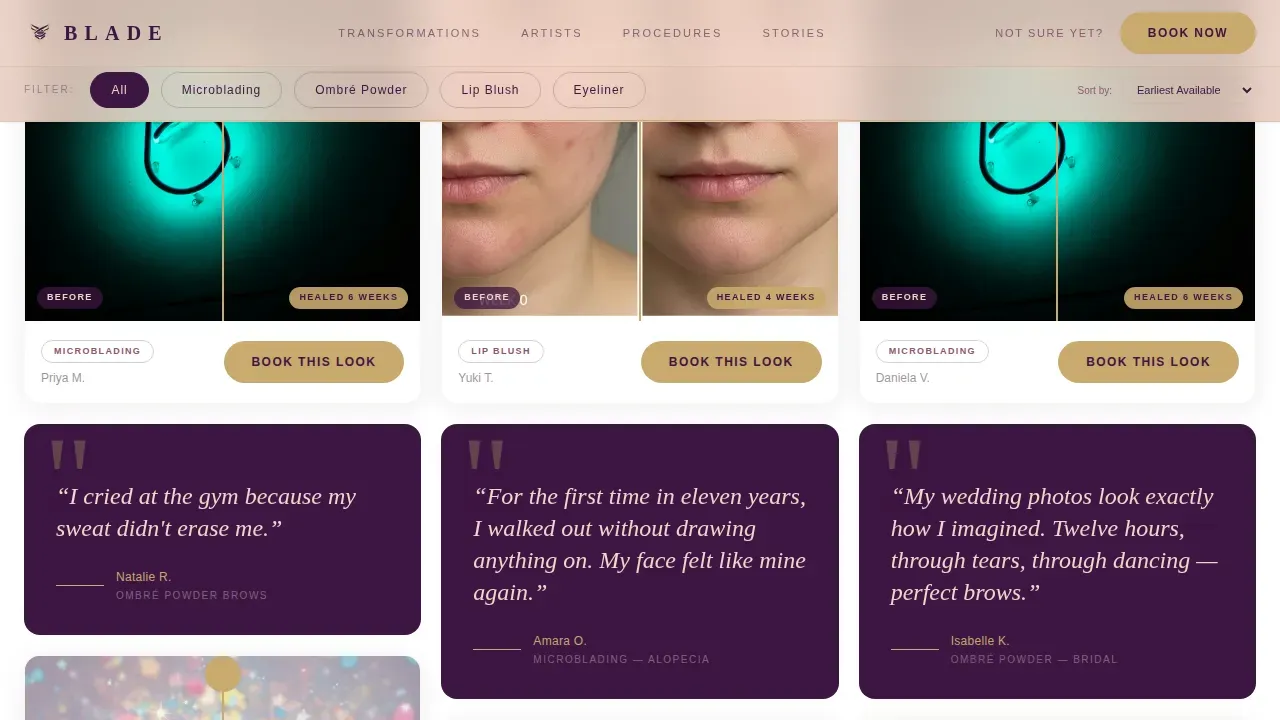 Premium Eyebrow Artist Network Landing Page Template