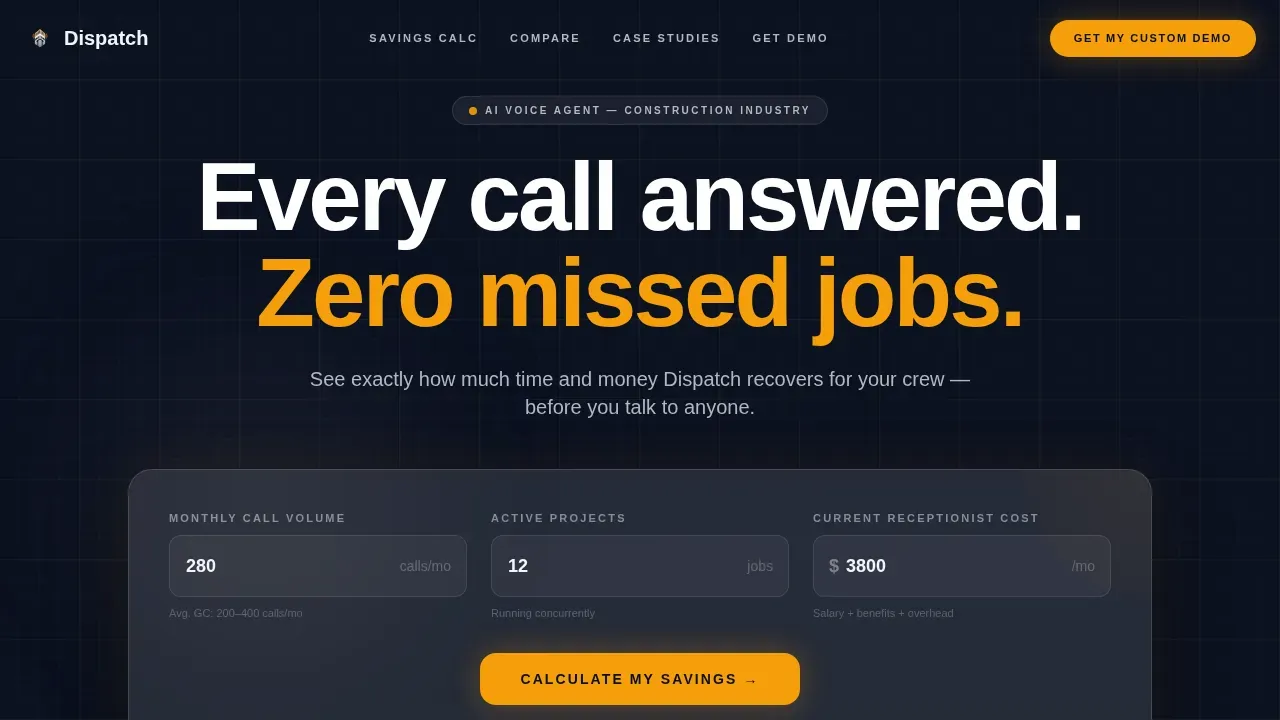 AI for Construction Appointment Booking Website Template
