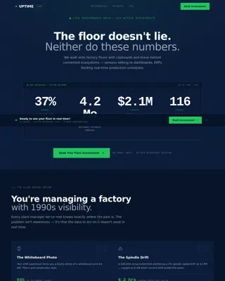 Real-Time Manufacturing Solutions Landing Page Template