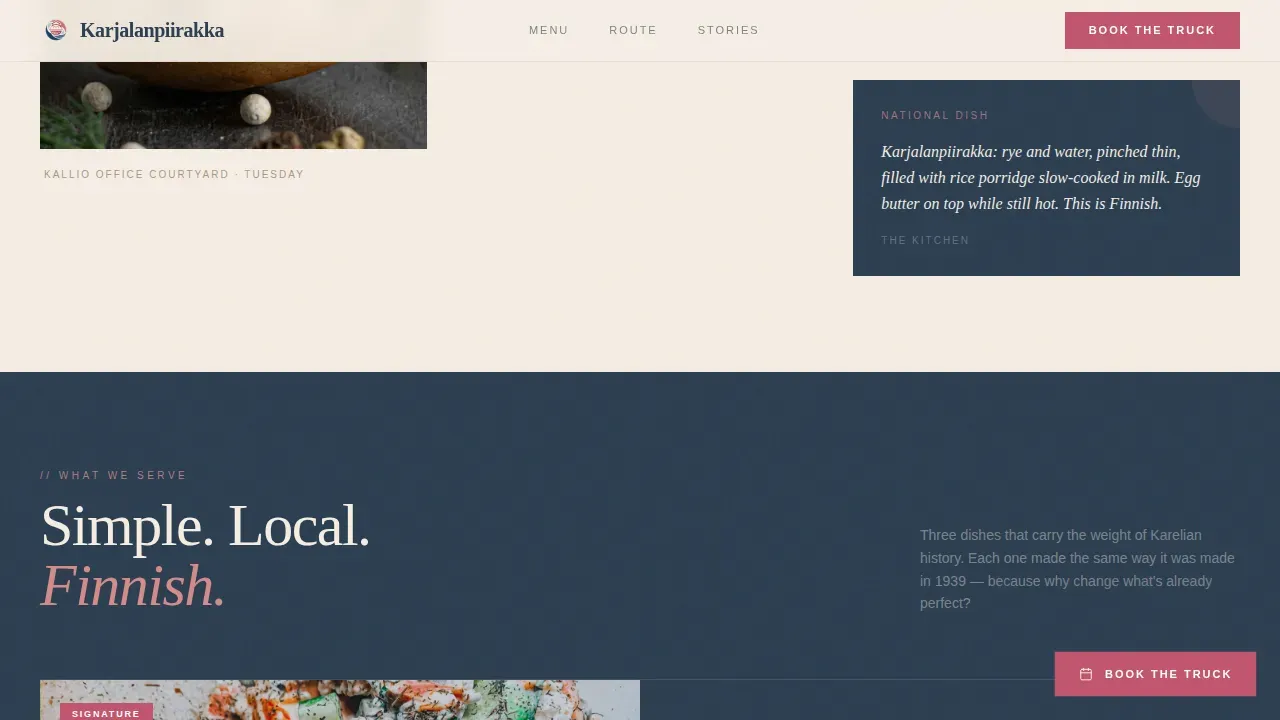 Artisan Finnish Cuisine Landing Page Template