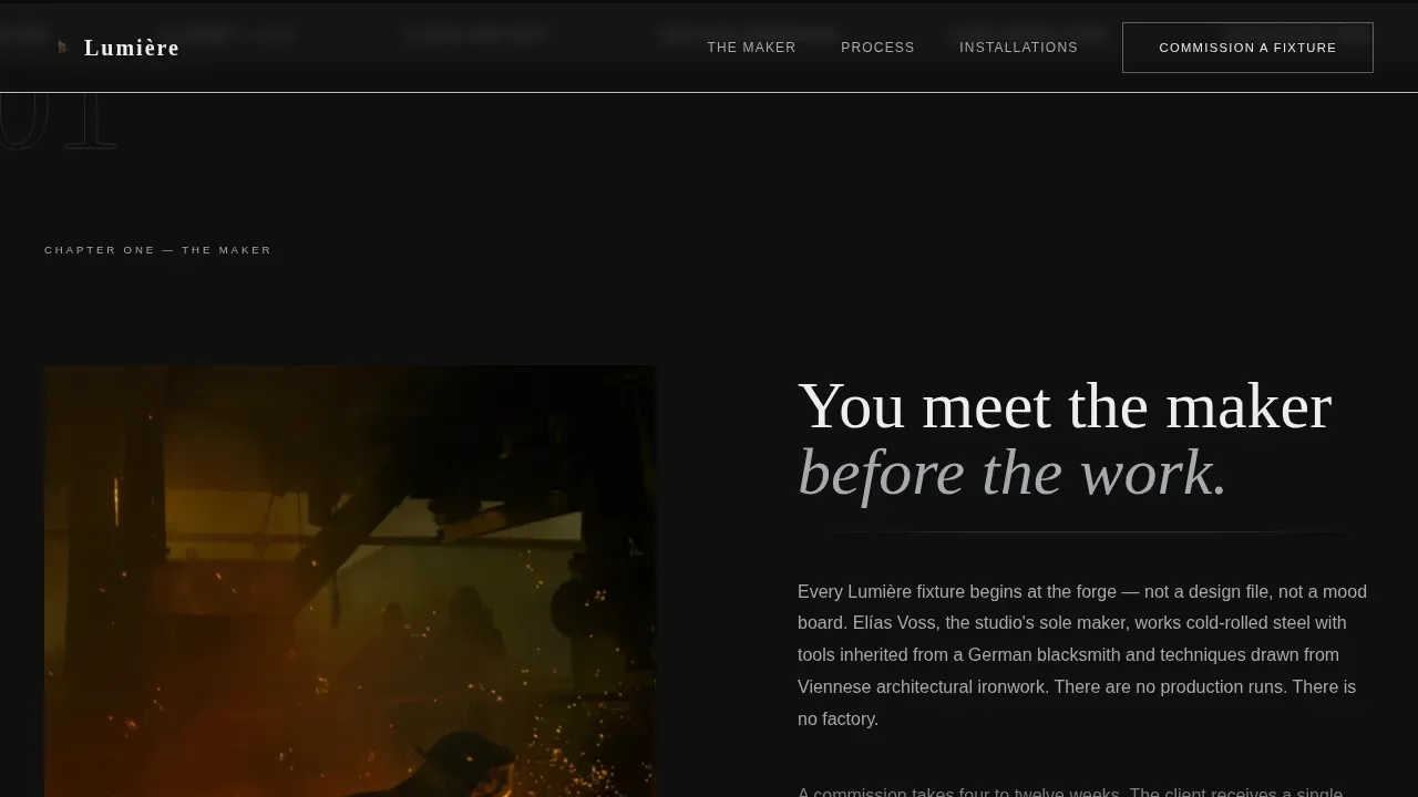 Elegant Classical Lighting Landing Page Template