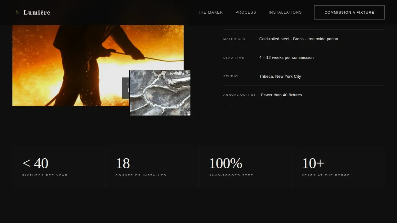 Elegant Classical Lighting Landing Page Template