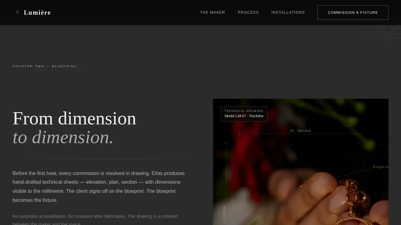 Elegant Classical Lighting Landing Page Template