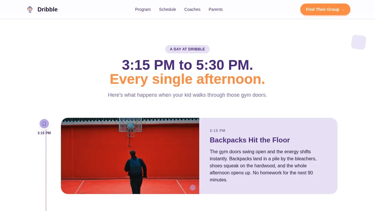 Dynamic Youth Basketball Landing Page Template