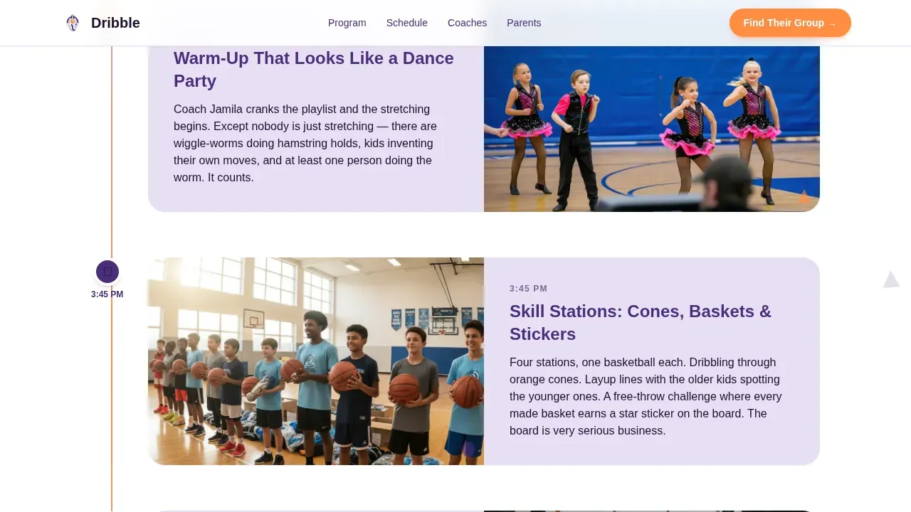 Dynamic Youth Basketball Landing Page Template
