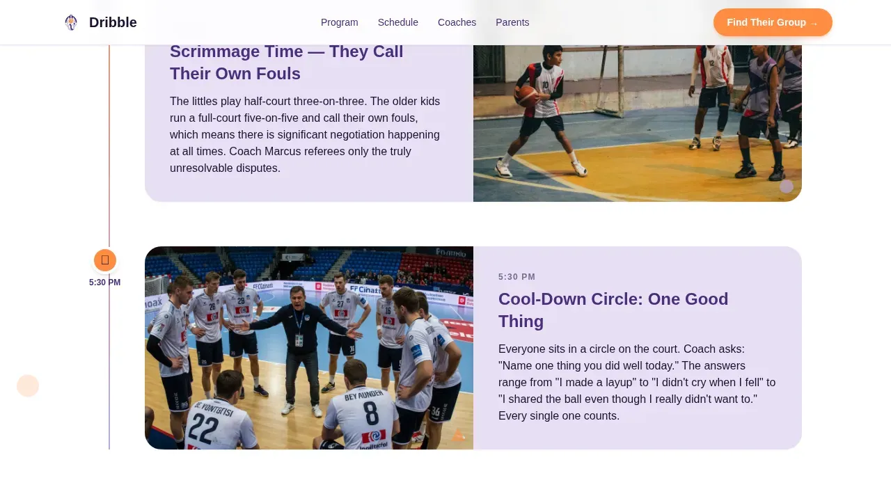 Dynamic Youth Basketball Landing Page Template