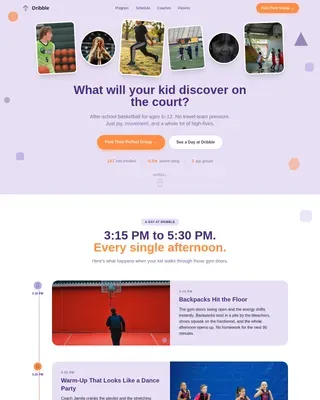 Dynamic Youth Basketball Landing Page Template