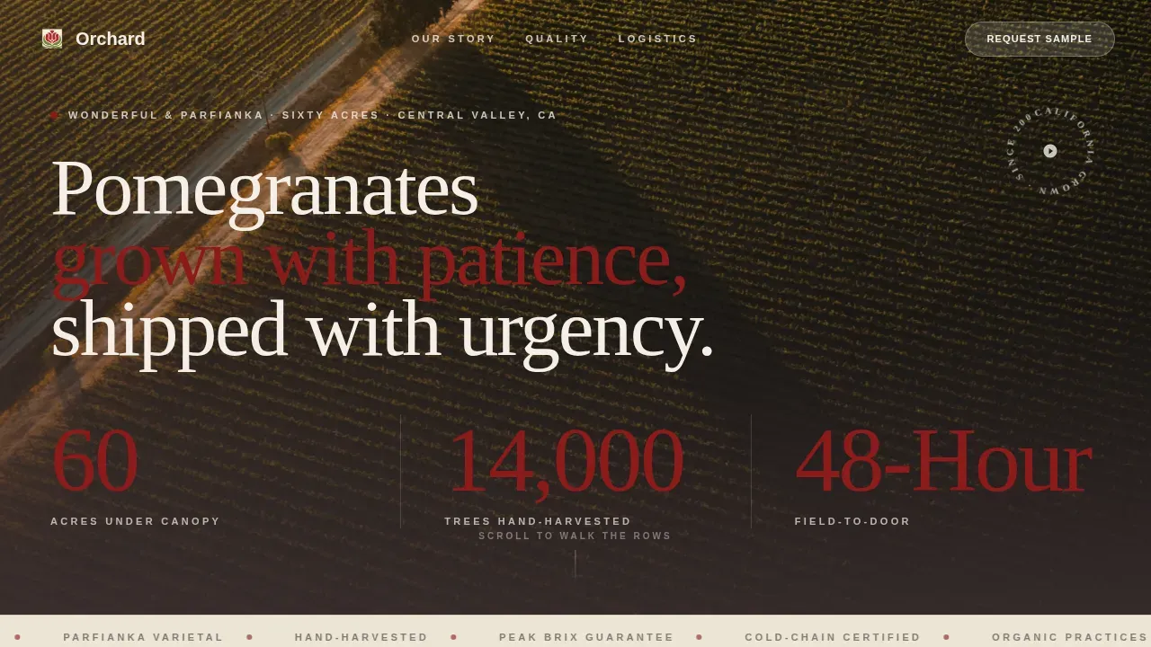 Premium Pomegranate Estate Landing Page Template