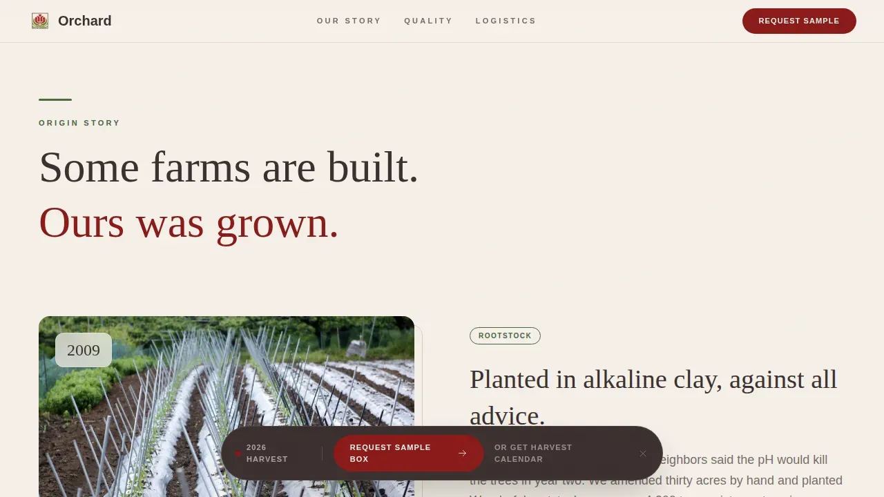 Premium Pomegranate Estate Landing Page Template