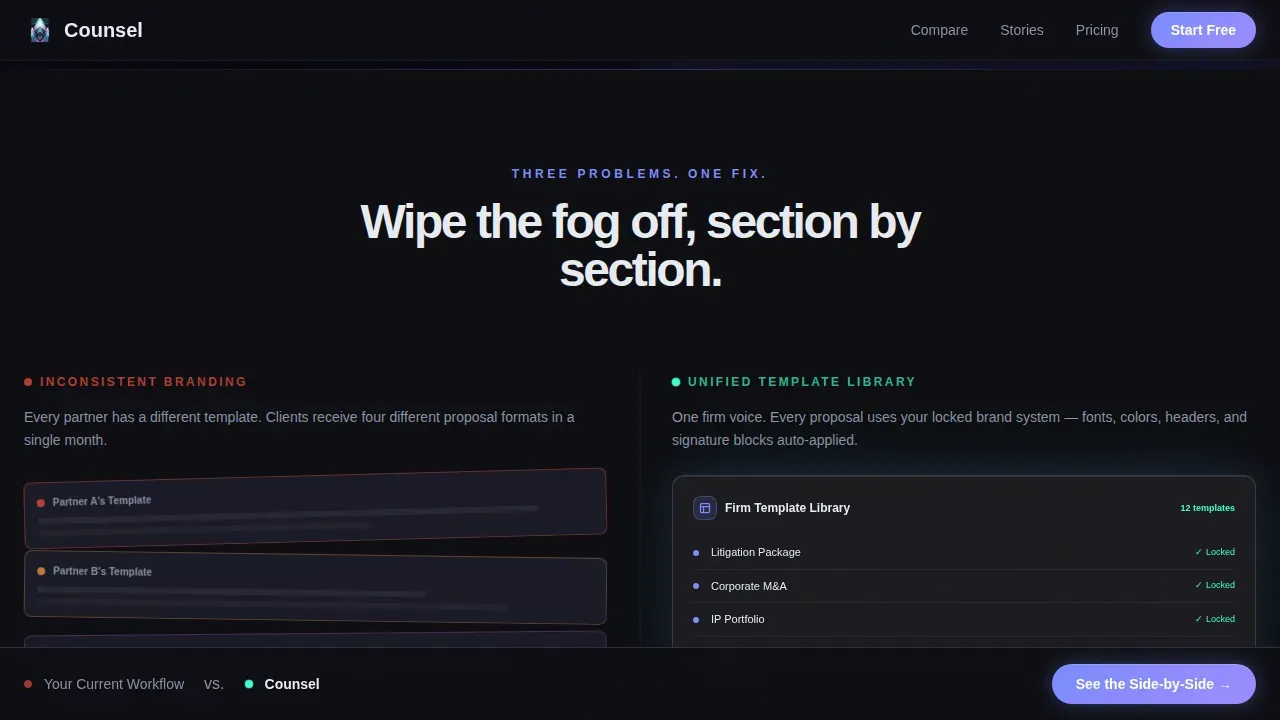 Law Firm Proposal Landing Page Template