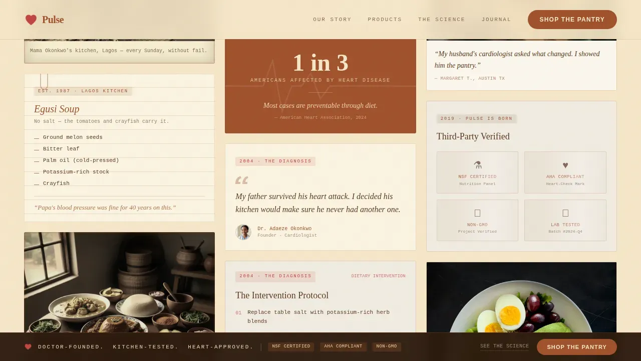 Nutritious Food Brand Gallery | Free Website Template | Rocket