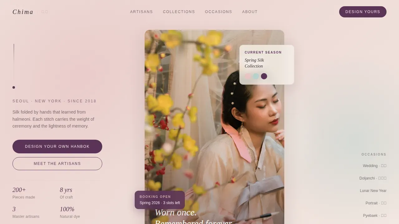 Luxury Korean Fashion Studio Landing Page Template