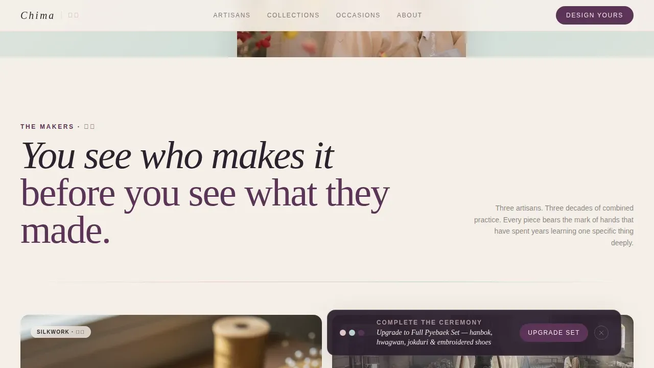 Luxury Korean Fashion Studio Landing Page Template