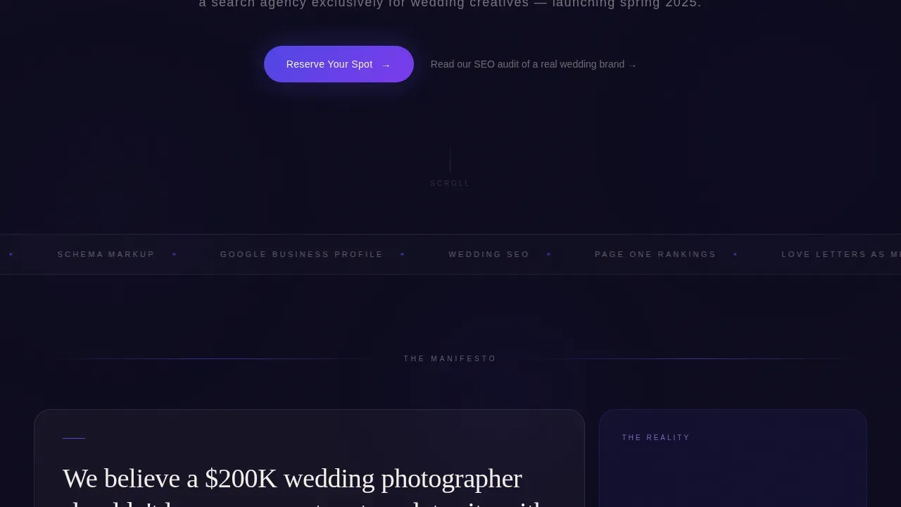 Precision Wedding Marketing Landing Page Template