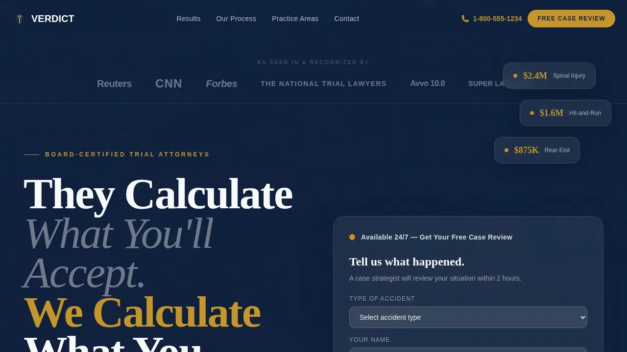 Expert Auto Accident Counsel Landing Page Template