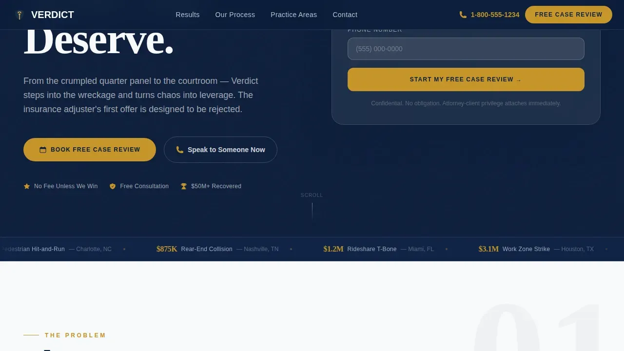 Expert Auto Accident Counsel Landing Page Template