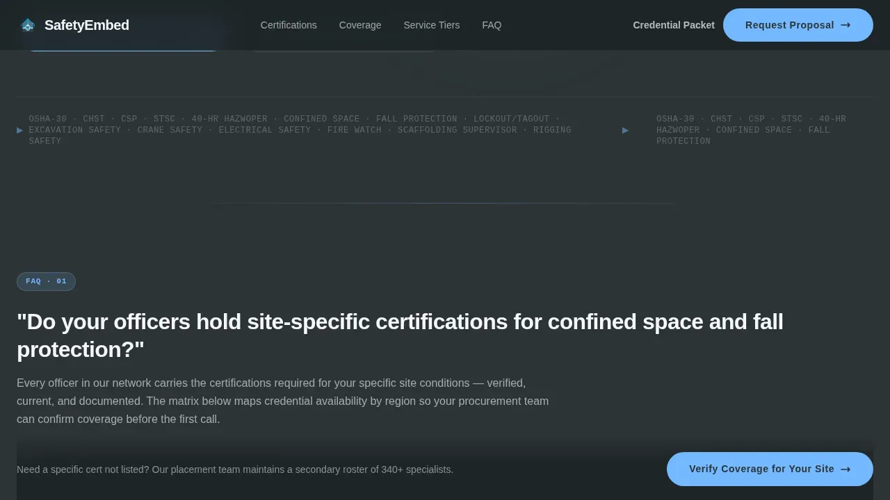 Elite Occupational Safety Landing Page Template