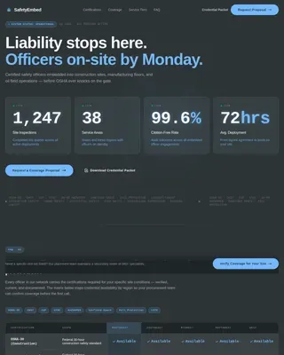 Elite Occupational Safety Landing Page Template