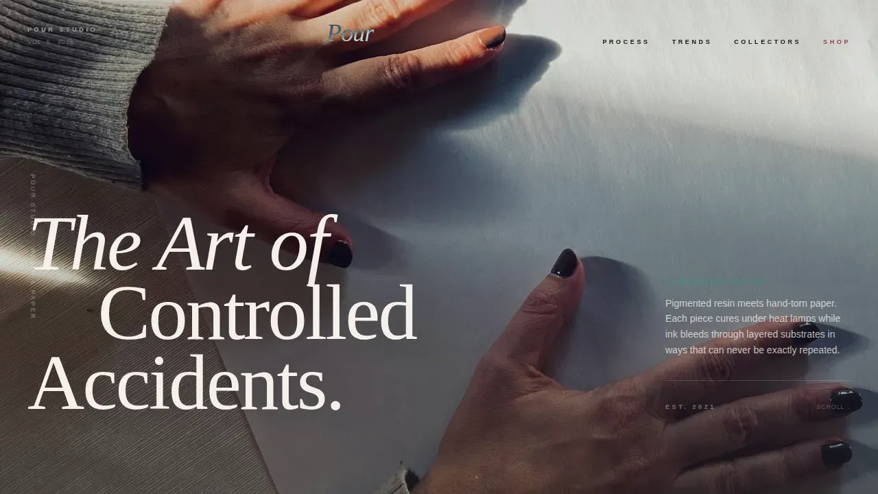 Vibrant Resin Artisan Landing Page Template