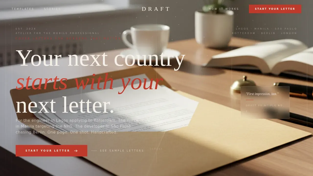 Elite International Recruitment Landing Page Template