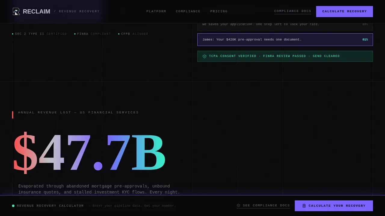Bold FinTech Recovery Landing Page Template