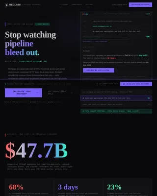 Bold FinTech Recovery Landing Page Template