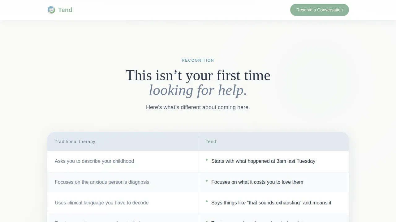 Holistic Caregiver Services Landing Page Template