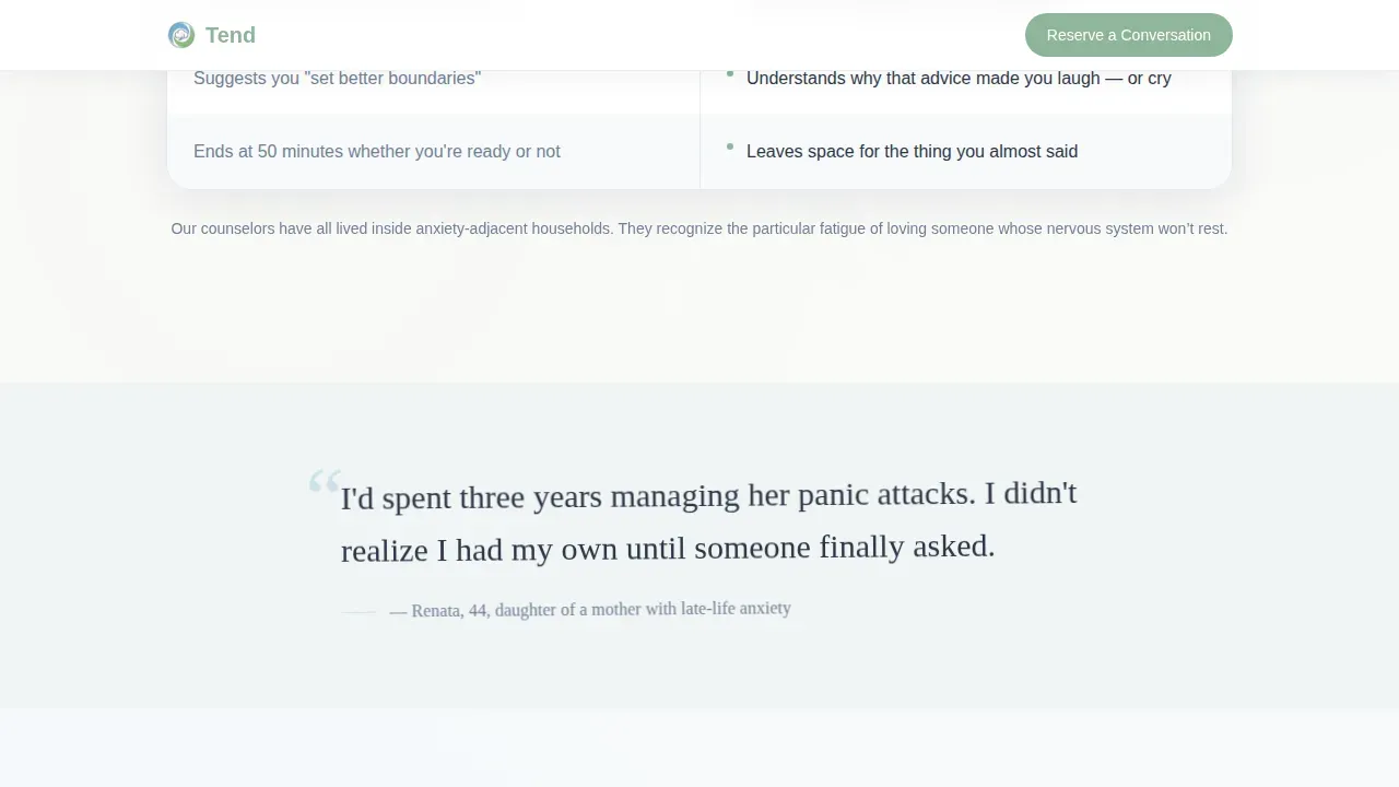 Holistic Caregiver Services Landing Page Template