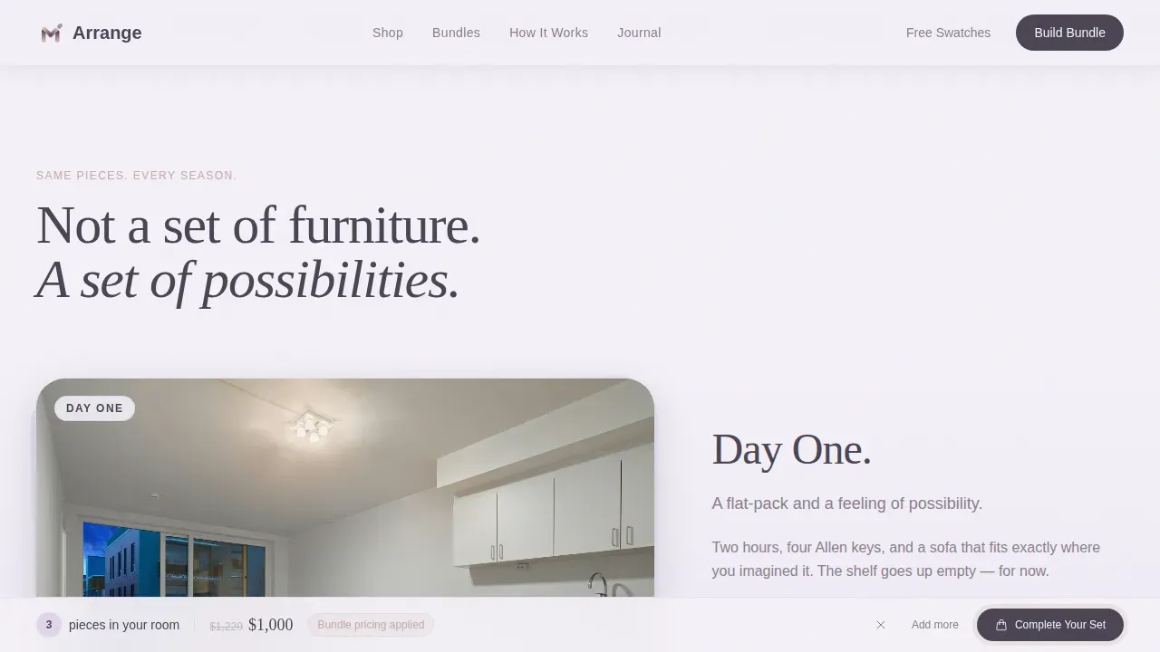 Flexible Furniture Customization Landing Page Template