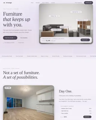 Flexible Furniture Customization Landing Page Template