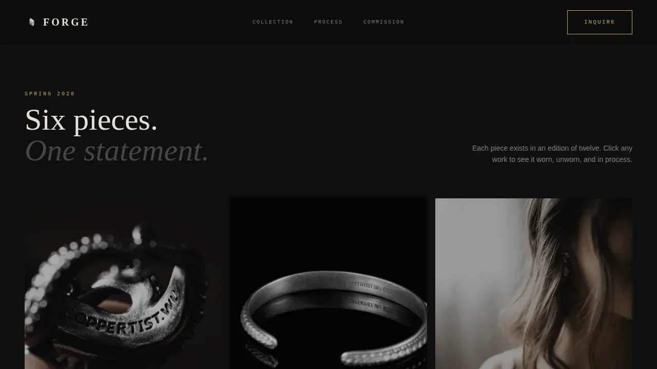 Dark Luxury Jewelry Landing Page Template