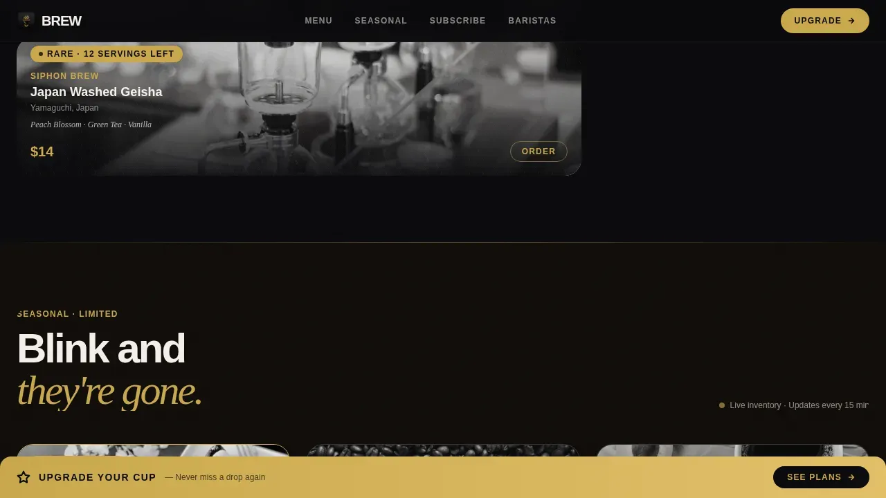 Trendy Specialty Café Landing Page Template