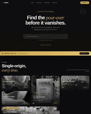 Trendy Specialty Café Landing Page Template