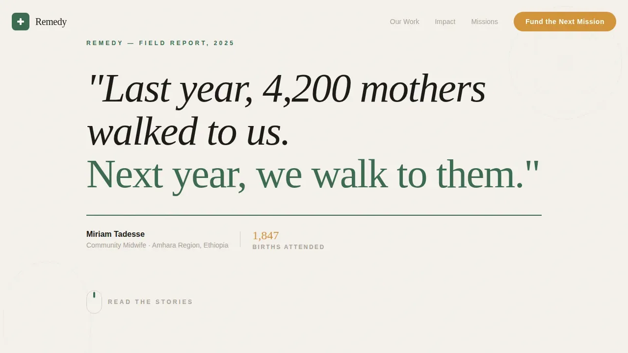 Humanitarian Healthcare NGO Landing Page Template
