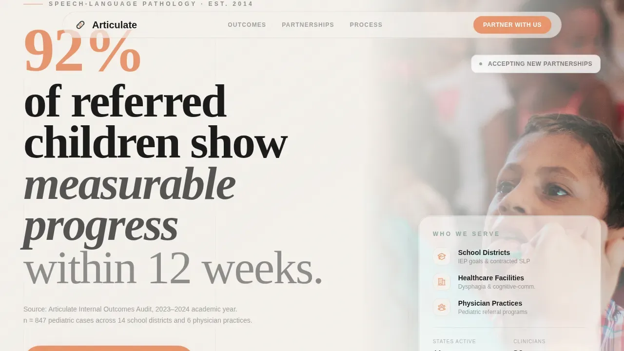 Data-Driven Speech Therapy Landing Page Template