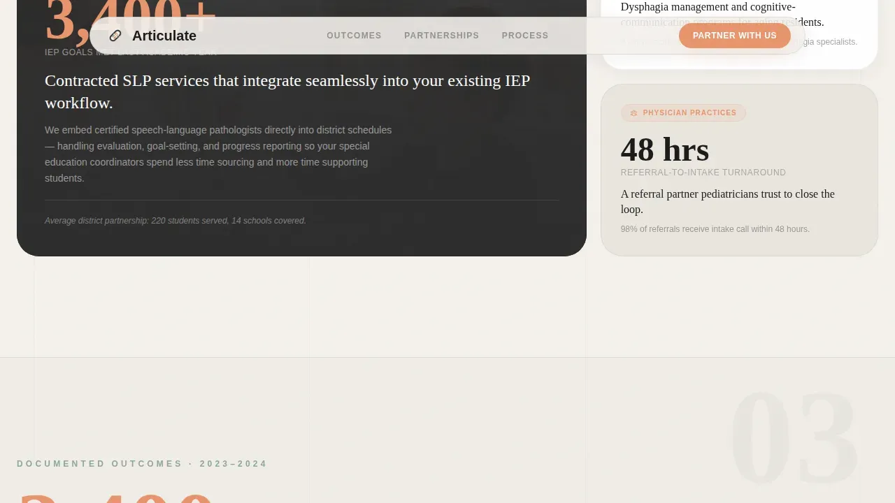 Data-Driven Speech Therapy Landing Page Template