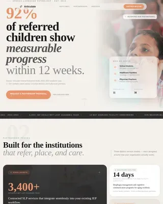 Data-Driven Speech Therapy Landing Page Template