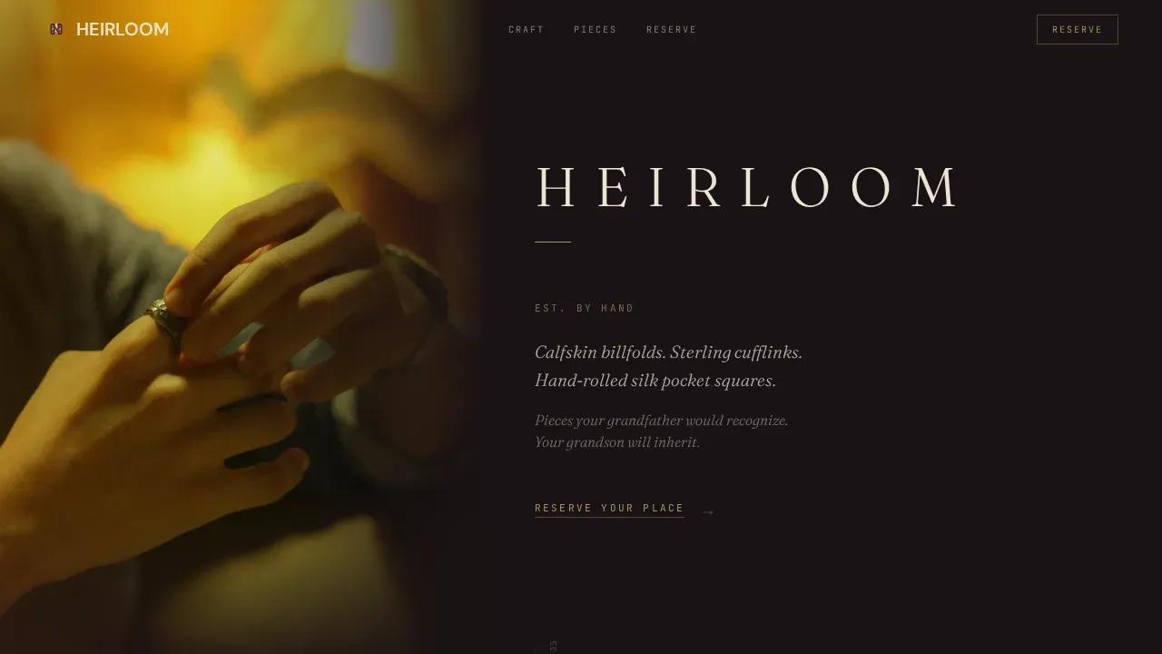 Curated Heirloom Accessories Landing Page Template