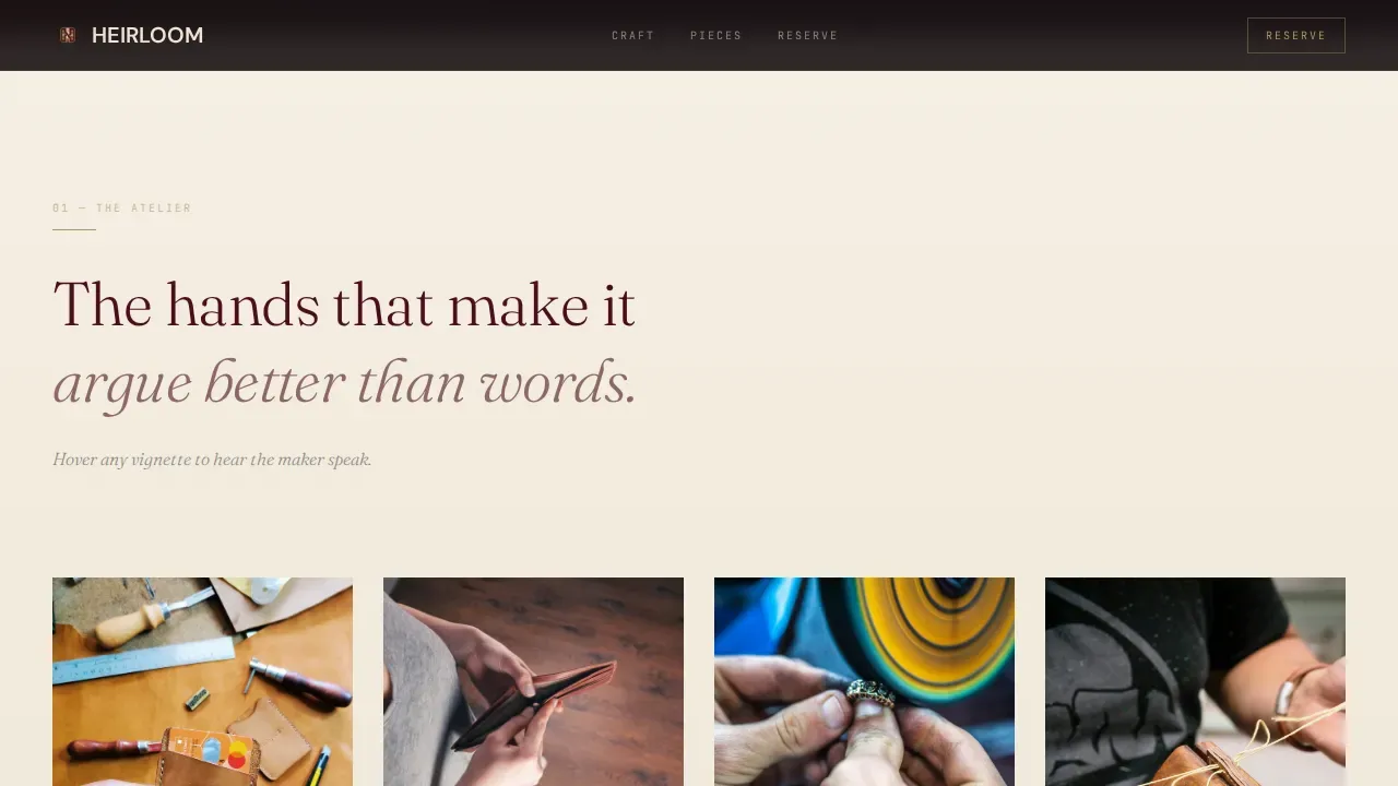 Curated Heirloom Accessories Landing Page Template