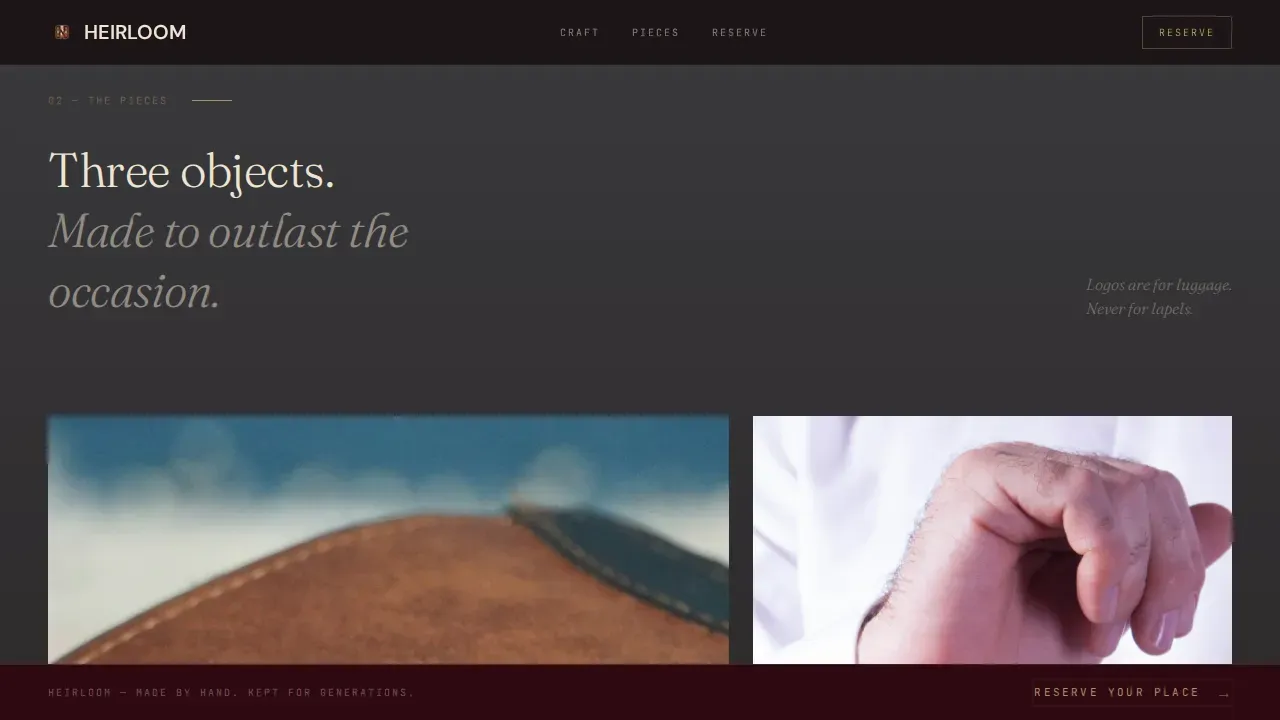 Curated Heirloom Accessories Landing Page Template