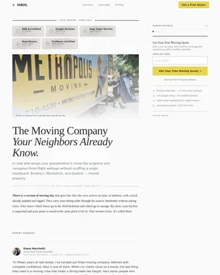 Premium Moving Services Landing Page Template