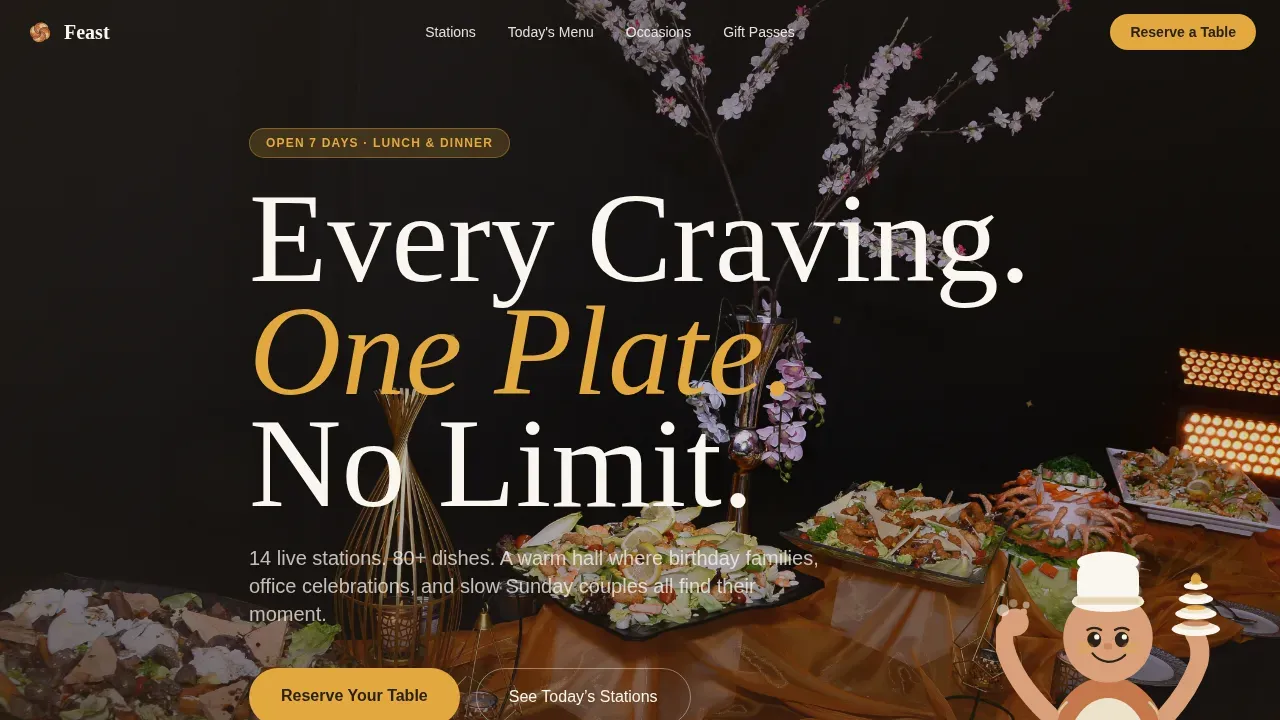 Unlimited Buffet Experience Landing Page Template